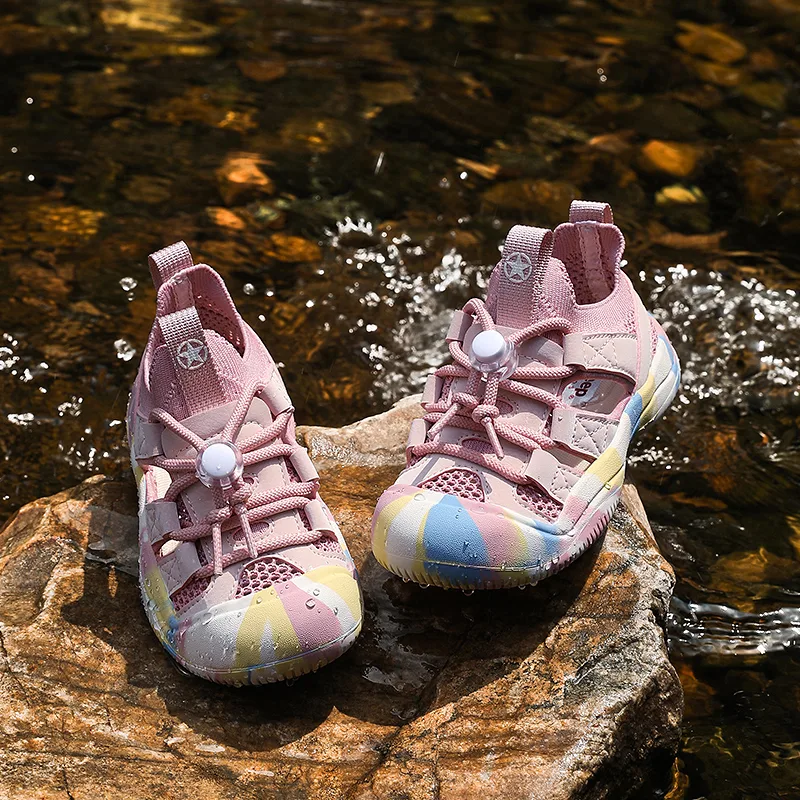 Детские сандалии на низком ходу из текстиля и искусственной кожи Jeep, Camouflage Pink[Upgraded Closed Toe Anti-Kick] — фото 4