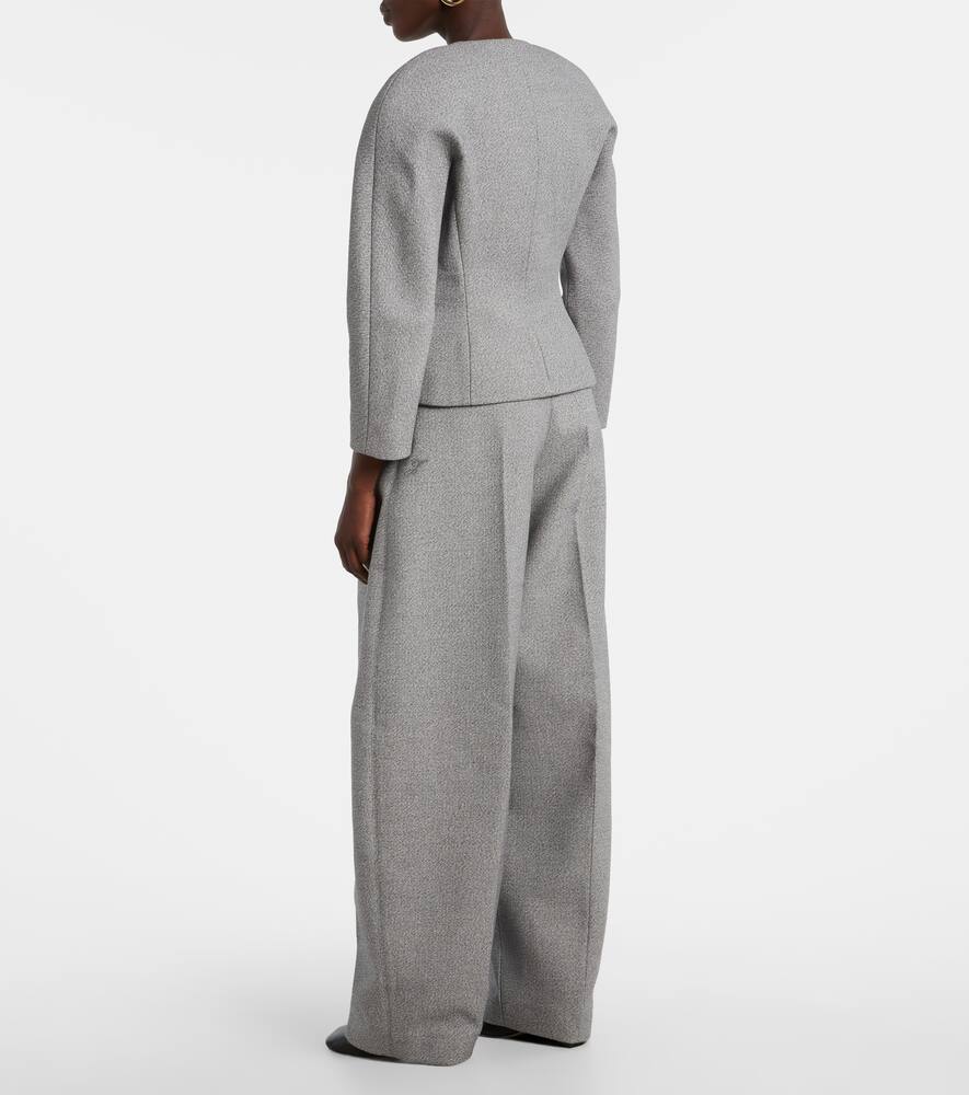 Широкие брюки кюлоты из хлопка и шерсти Jacquemus, Light Grey — фото 3