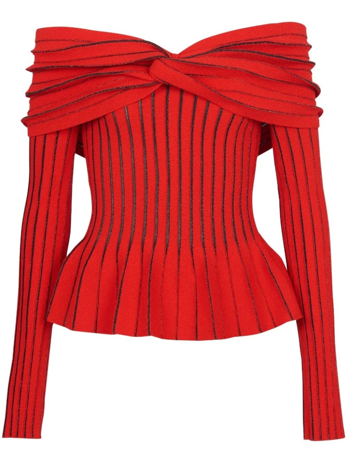 

Balmain топ с открытыми плечами, красный