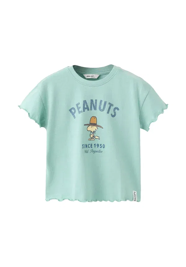Футболка с принтом Mango Kids, зелёный