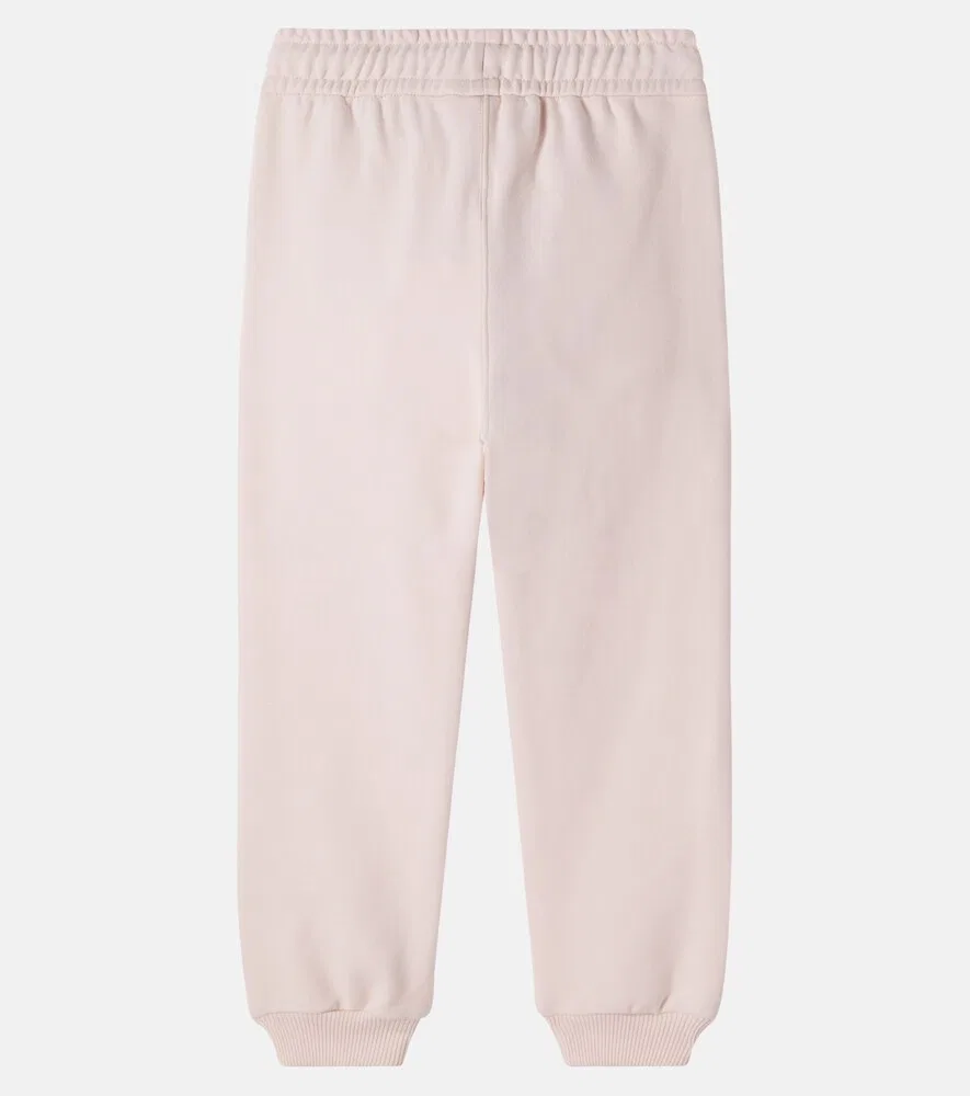 Хлопковые спортивные штаны с логотипом Chloé Kids, розовый — фото 2