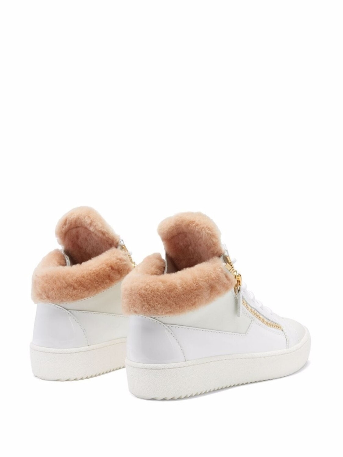 Giuseppe Zanotti высокие кеды  Kriss с подкладкой из овчины, белый — фото 3