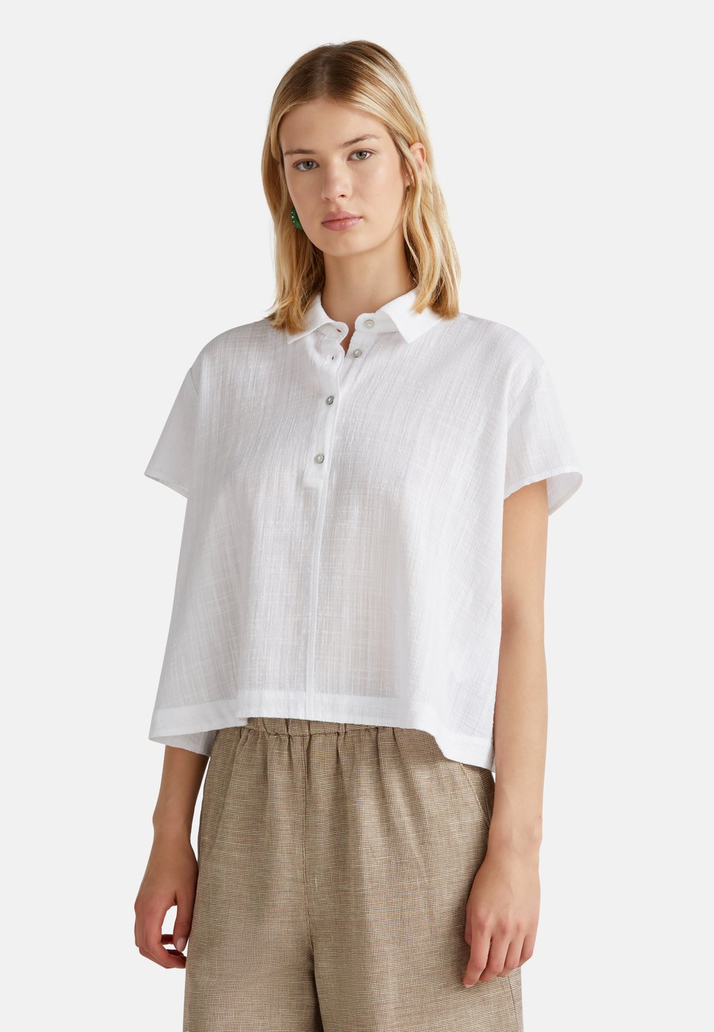 

Рубашка поло LIGHT SHORT SLEEVE United Colors of Benetton, белый