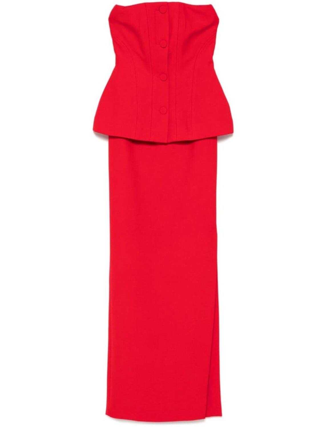 

Roland Mouret креповое платье макси без бретелей, красный