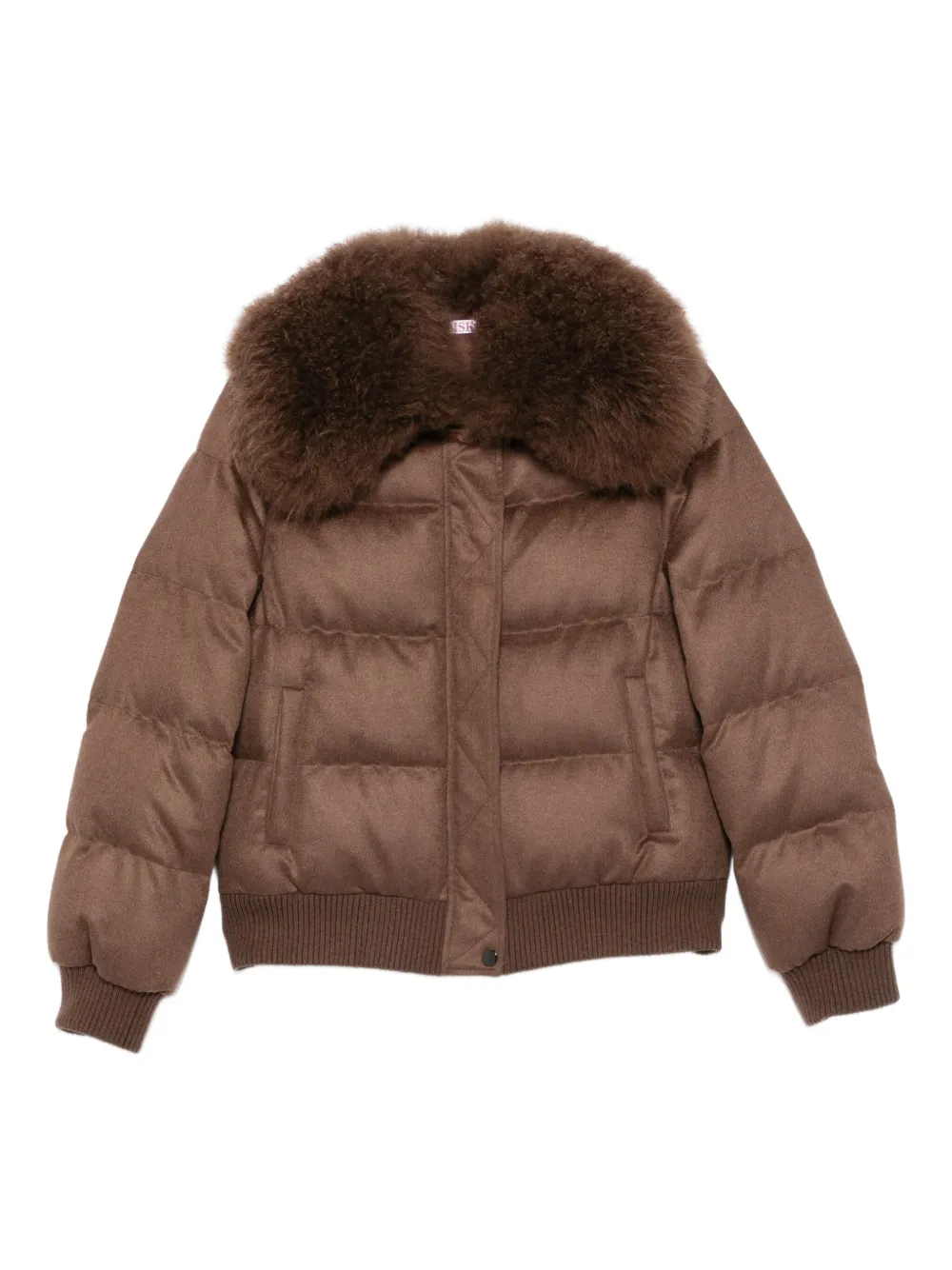 

Пуховик с меховым воротником Liska, коричневый