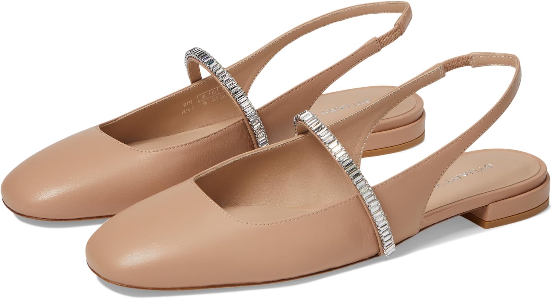 Балетки Stuart Weitzman Stefanie Slingback Flat, цвет Adobe/Clear