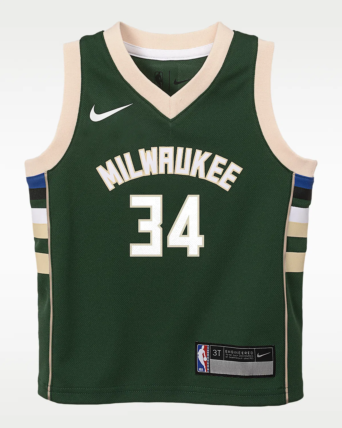 Детская (2T) майка Nike NBA Swingman Giannis Antetokounmpo Milwaukee Bucks Icon Edition, Hunter Green