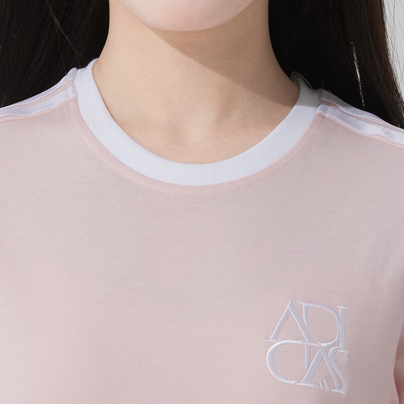 Футболка (WMNS) adidas Dance Sport T-Shirt 'Pink White', розовый — фото 4