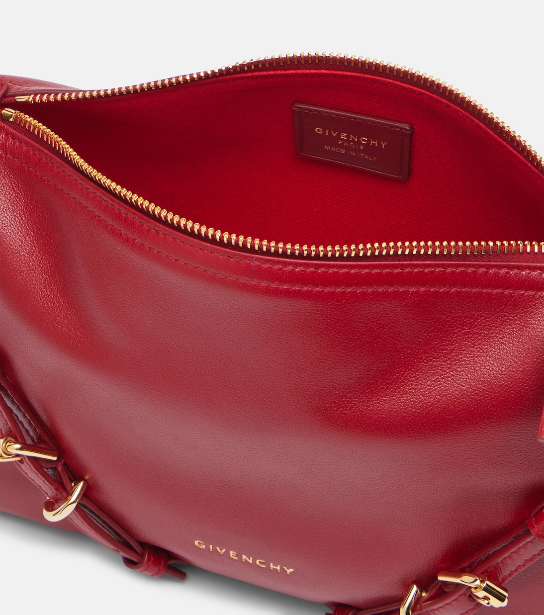 Кожаная сумка через плечо Voyou Mini Givenchy, Dark Red — фото 3