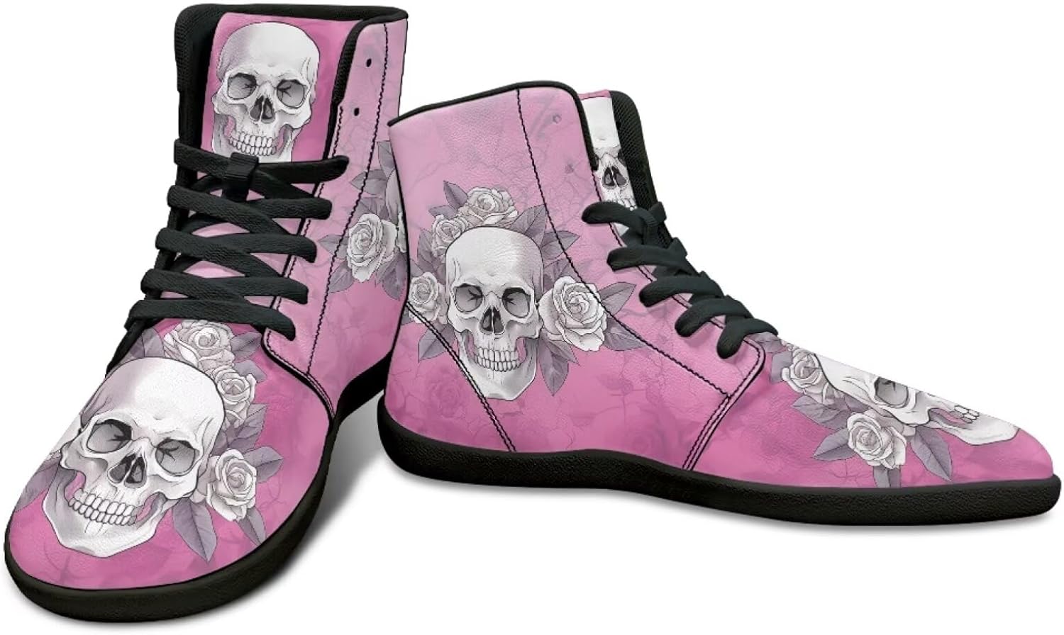 

Высокие кроссовки с принтом черепа для мужчин- ультралегкие кеды с резиновой подошвой для путешествий и бега Watdotory, Skull Art