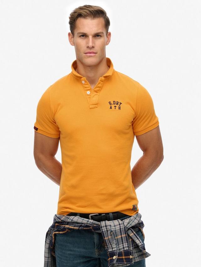 

Винтажная поло с вышивкой в спортивном стиле Superdry, Gold