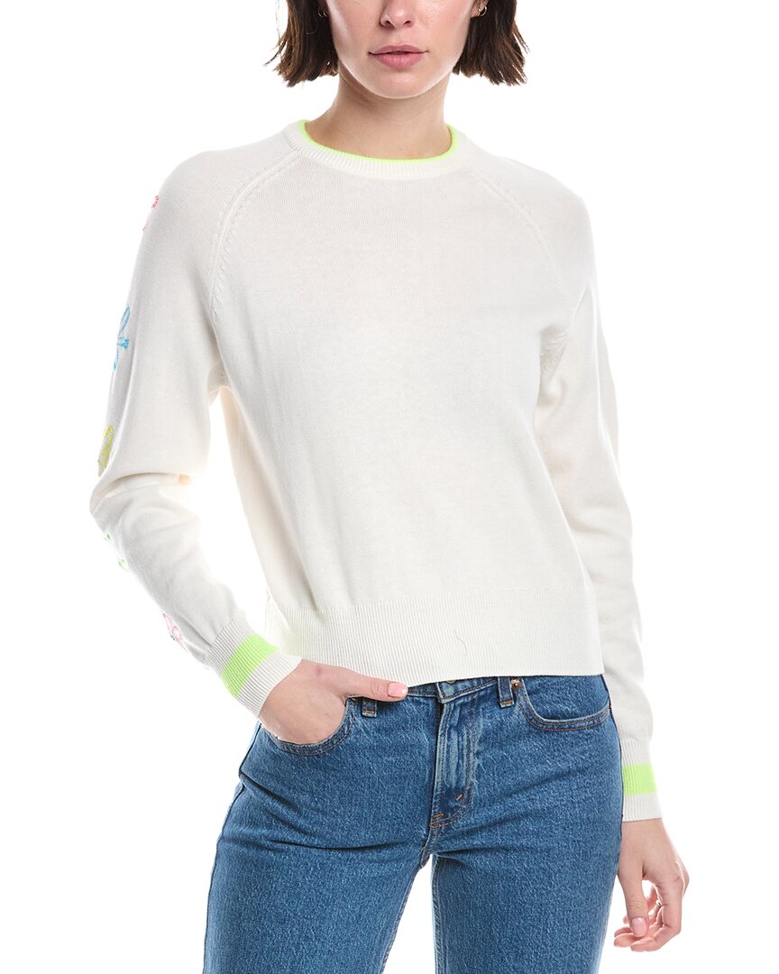 

Свитер WISPR из шелковой смеси с цветочной вышивкой, белый