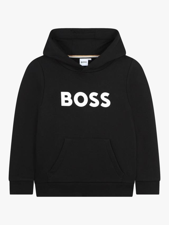 

Детская хлопковая худи с логотипом BOSS HUGO BOSS, Black