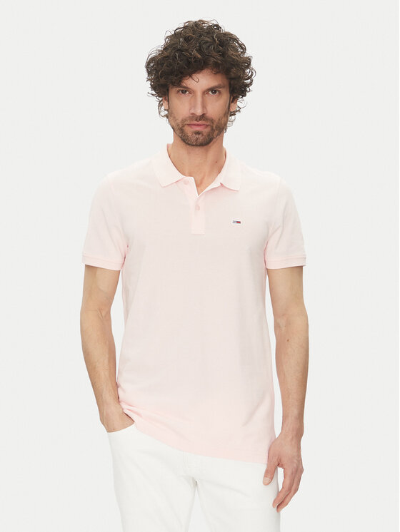 

Рубашка поло облегающего кроя DM0DM20676 Tommy Jeans, розовый
