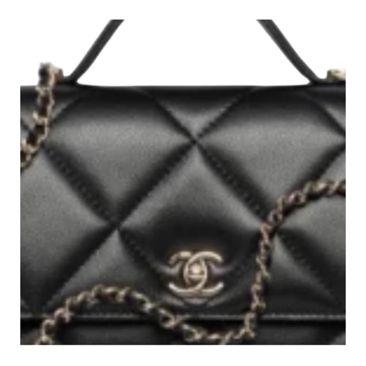 CHANEL Гладкая телячья кожа женская сумка через плечо One Shoulder черная — фото 3