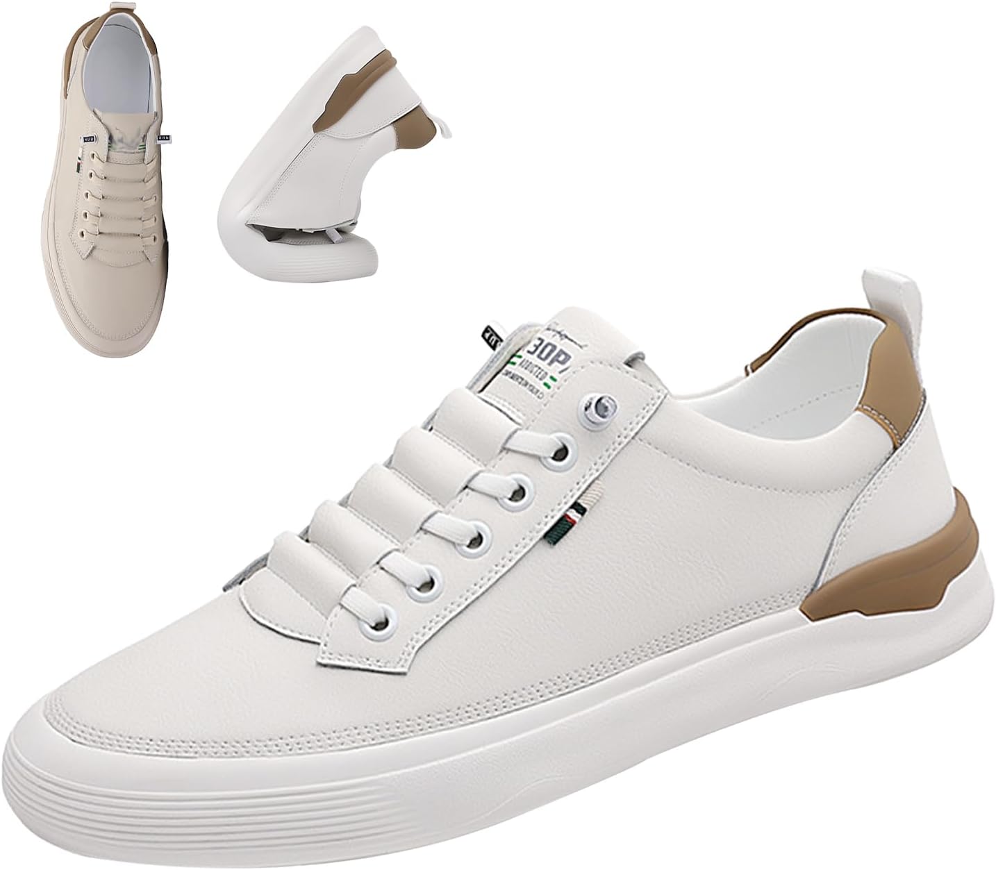 

Мужские повседневные туфли из кожи, модные кроссовки, удобные и дышащие, с нескользящей мягкой подошвой, деловые слипоны Oxfords Moyowei, белый