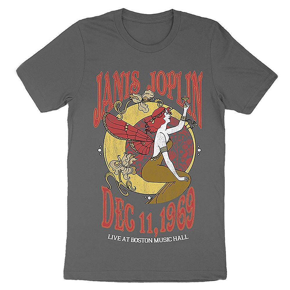 

Мужская футболка Janis Joplin Boston Music Hall Licensed Character, серый