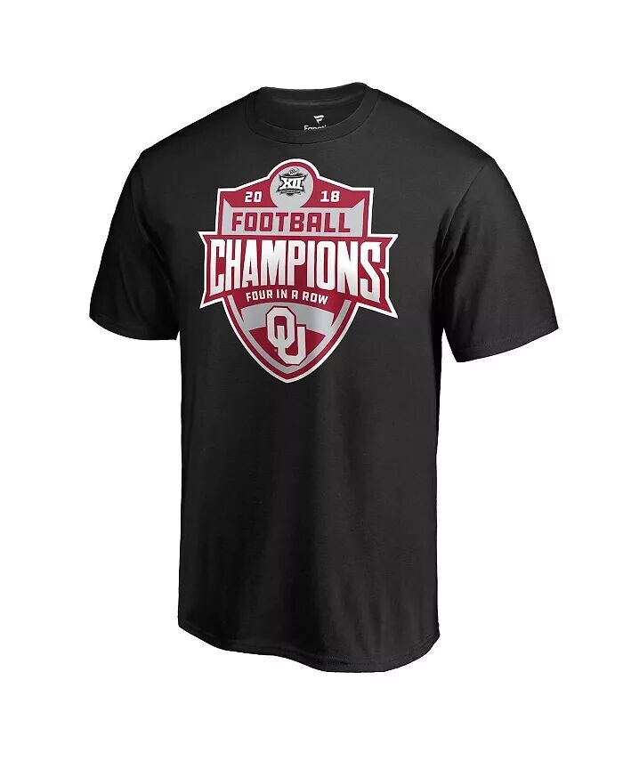 

Мужская черная футболка «Оклахома Сунерс 2018 Big 12 Football Champions» Fanatics, черный