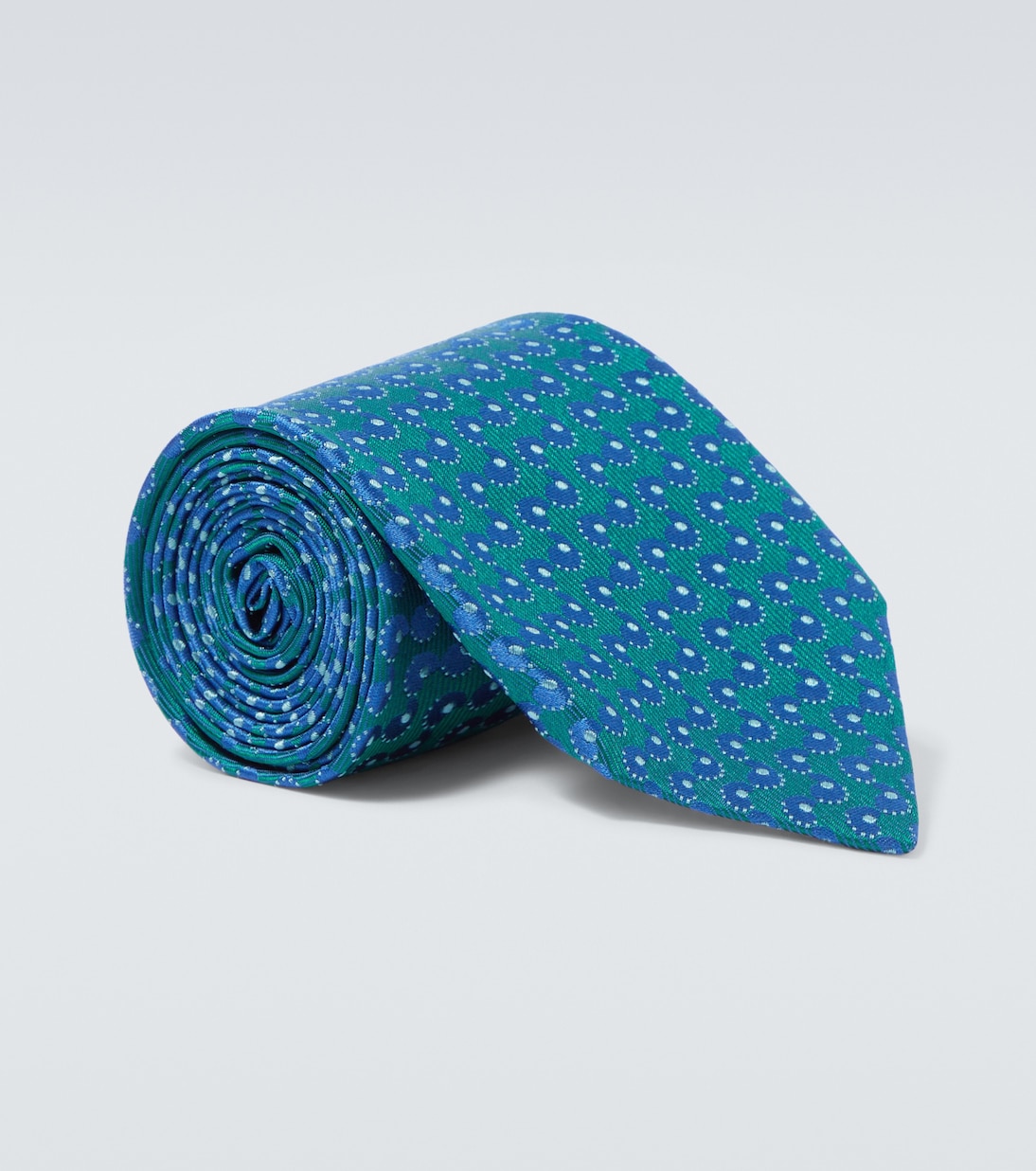 

Шелковый галстук жаккард Charvet, Green Blue