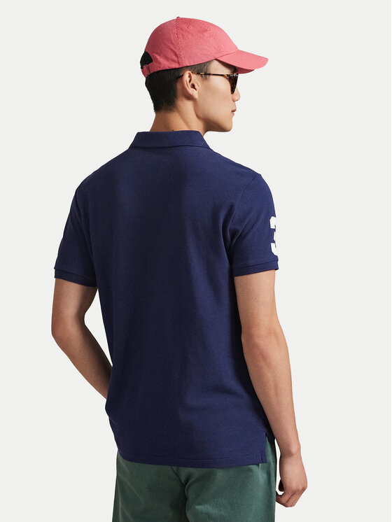 Поло custom slim fit 710688969004 Polo Ralph Lauren, синий — фото 3