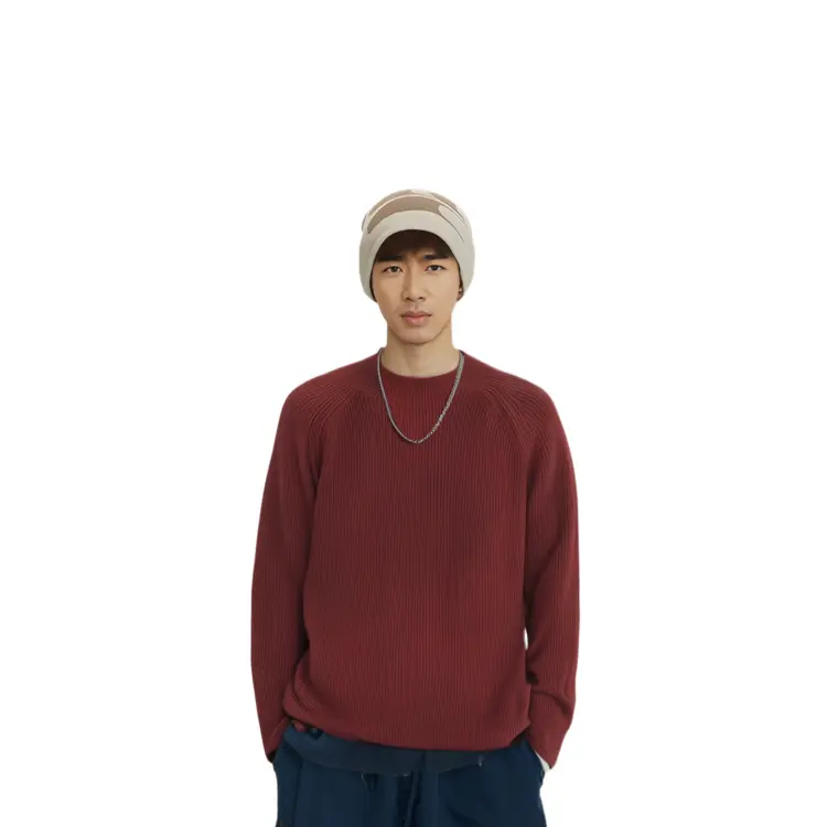 Свитер мужской красный Uniqlo, красный — фото 4