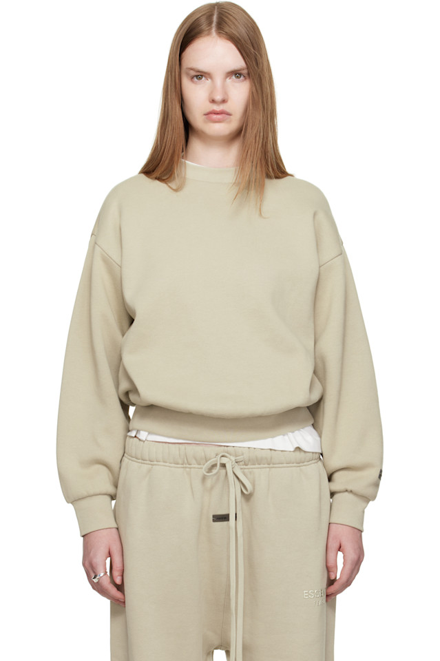 

Fear Of God Essentials Классическая толстовка с круглым вырезом бежевого цвета