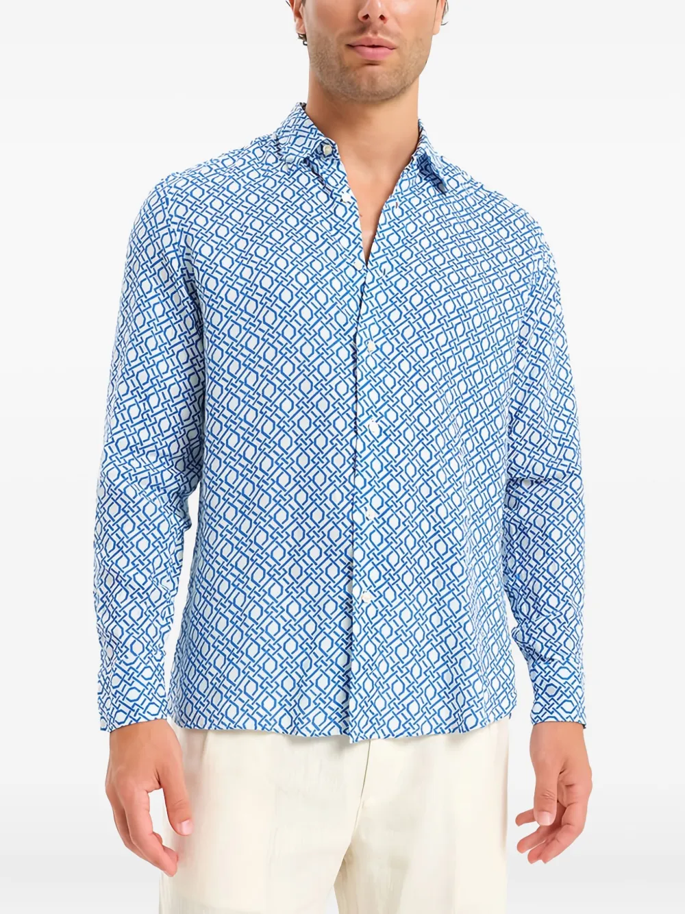 

Рубашка с географическим принтом Peninsula Swimwear, синий