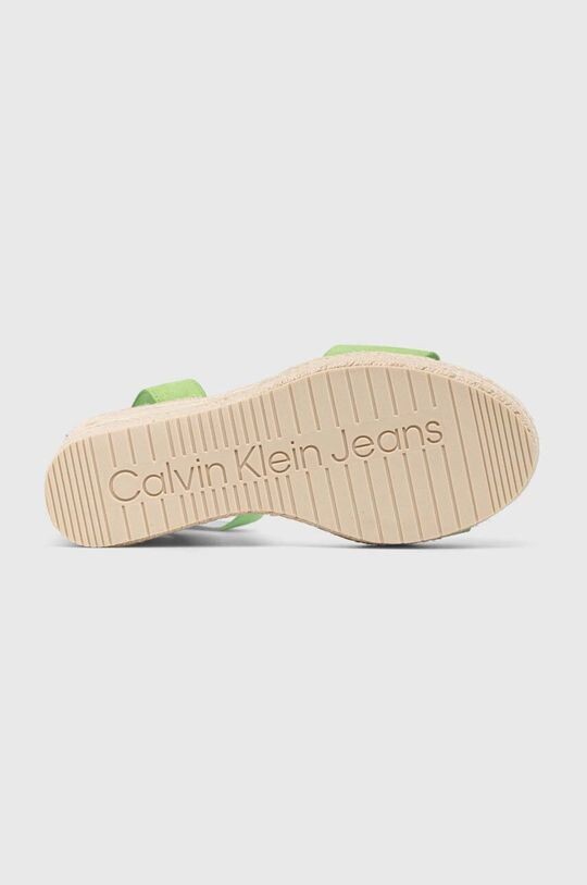 Замшевые босоножки WEDGE SANDAL ON CON Calvin Klein Jeans, зеленый — фото 4