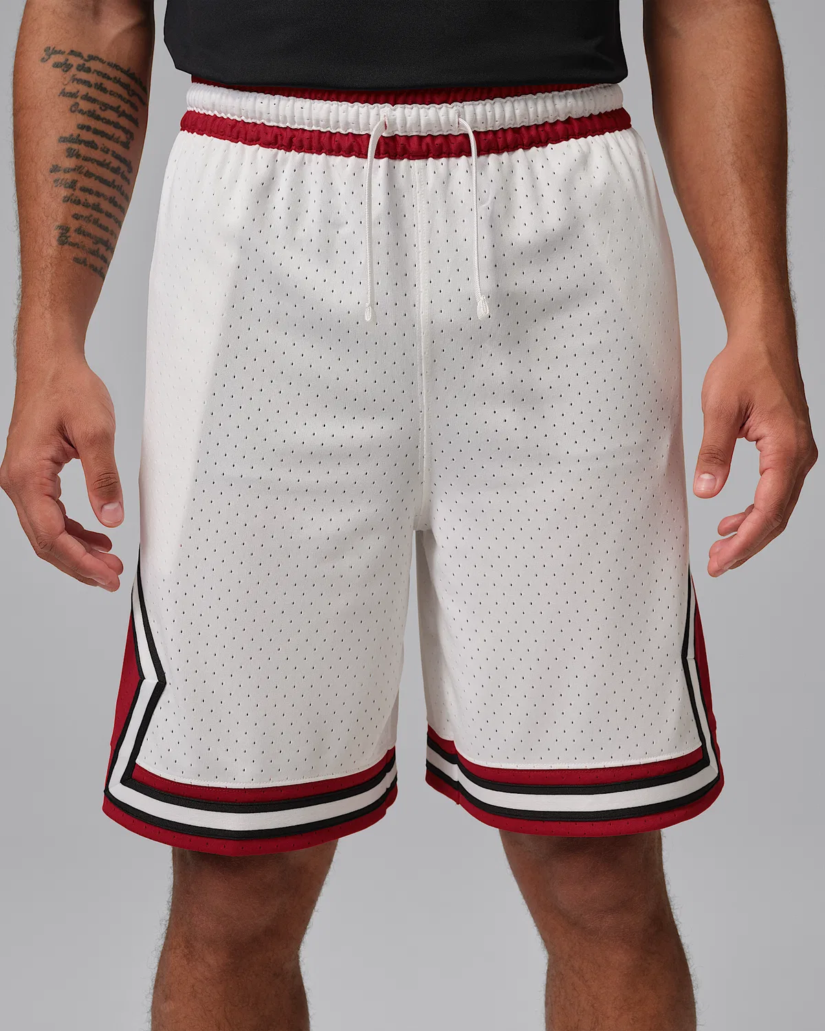 Мужские шорты Jordan Sport Dri-FIT 9" Diamond, White/Gym Red/White — фото 2