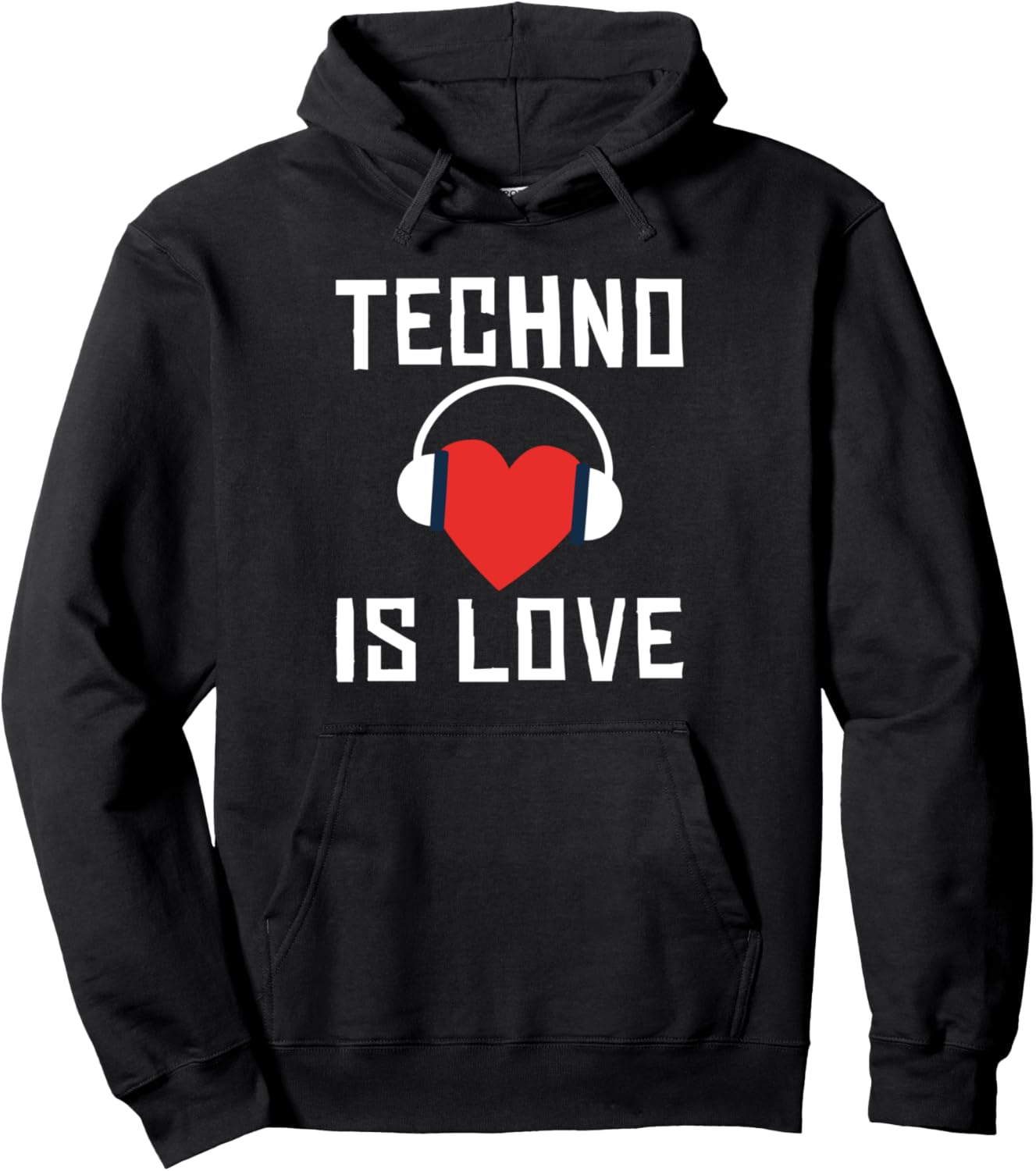 

Худи с надписью «Музыка EDM Tech Noise Love» Raver Gifts & Accessories, черный