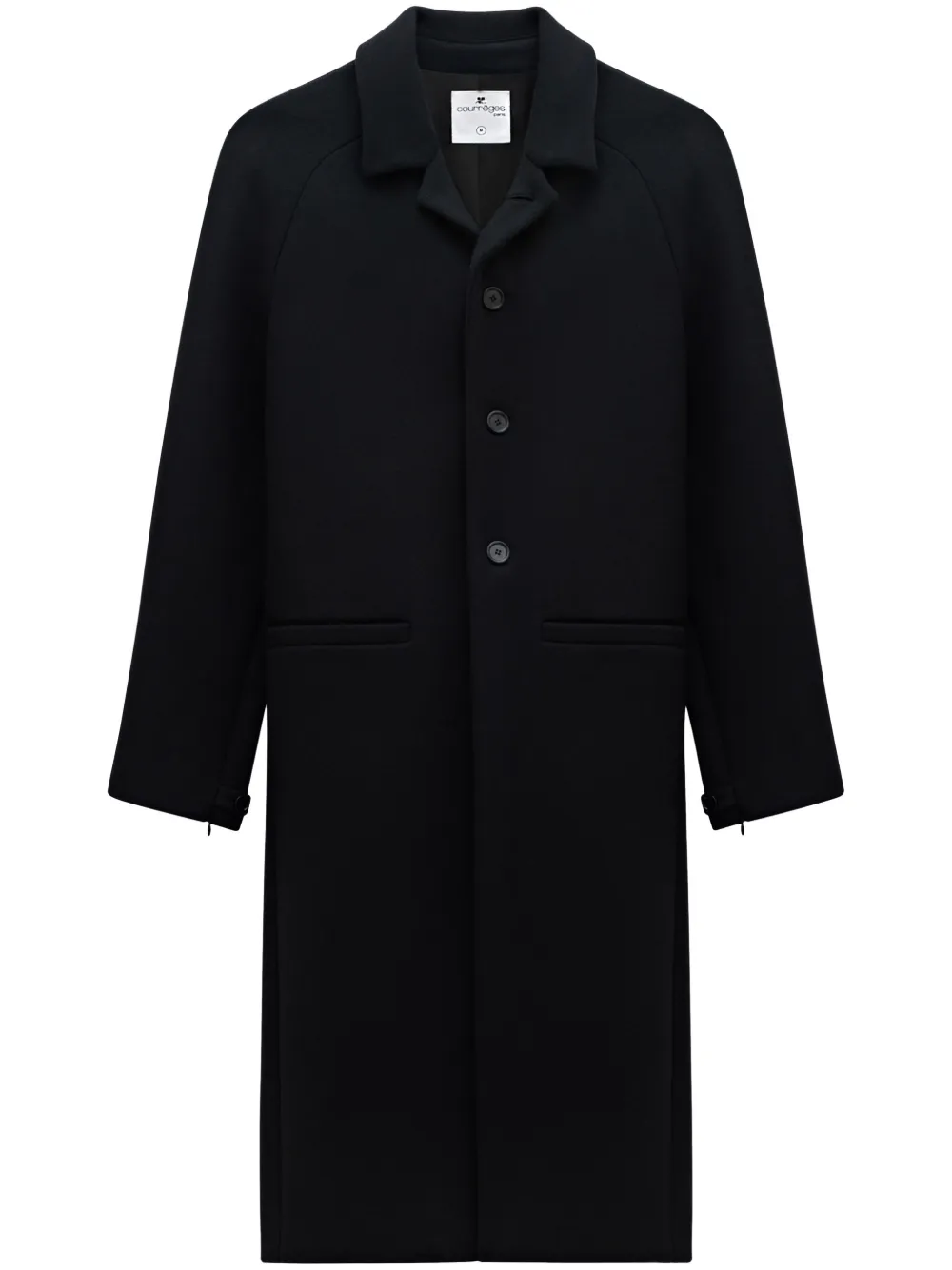 

Однобортное пальто с молниями Courrèges, черный