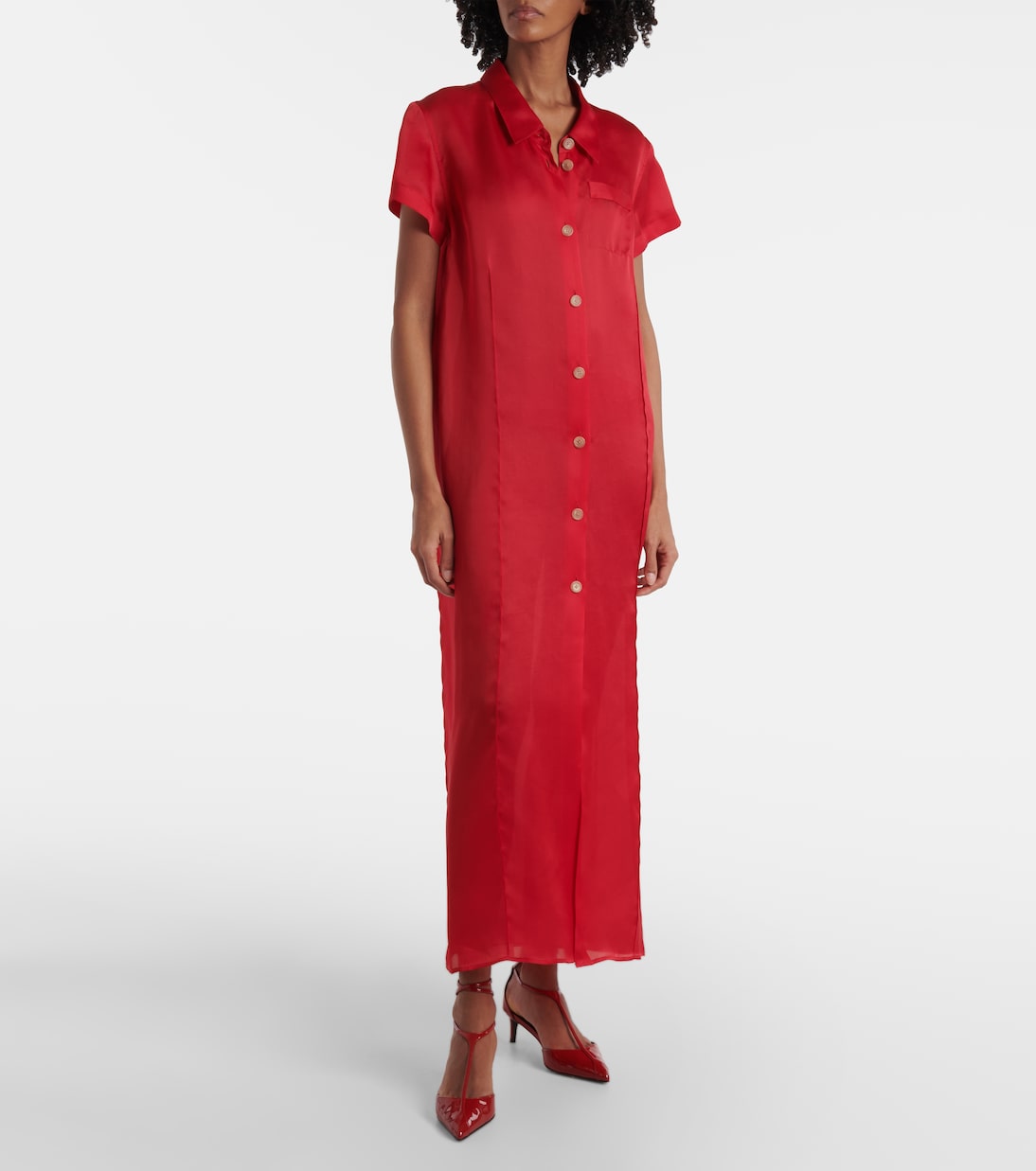 Туфли-лодочки Mia 45 из лаковой кожи Khaite, Fire Red — фото 3