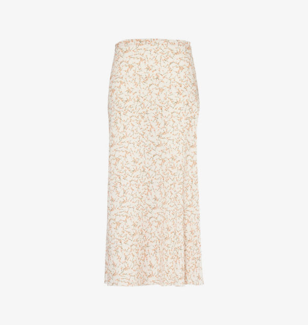 

Юбка миди из крепа с цветочным узором и спиральным швом Victoria Beckham, цвет floral ovation peach