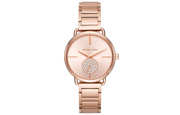 

Michael Kors Женские наручные часы с кварцевым механизмом, ремешком из нержавеющей стали, диаметром 36 мм, циферблатом из розового золота