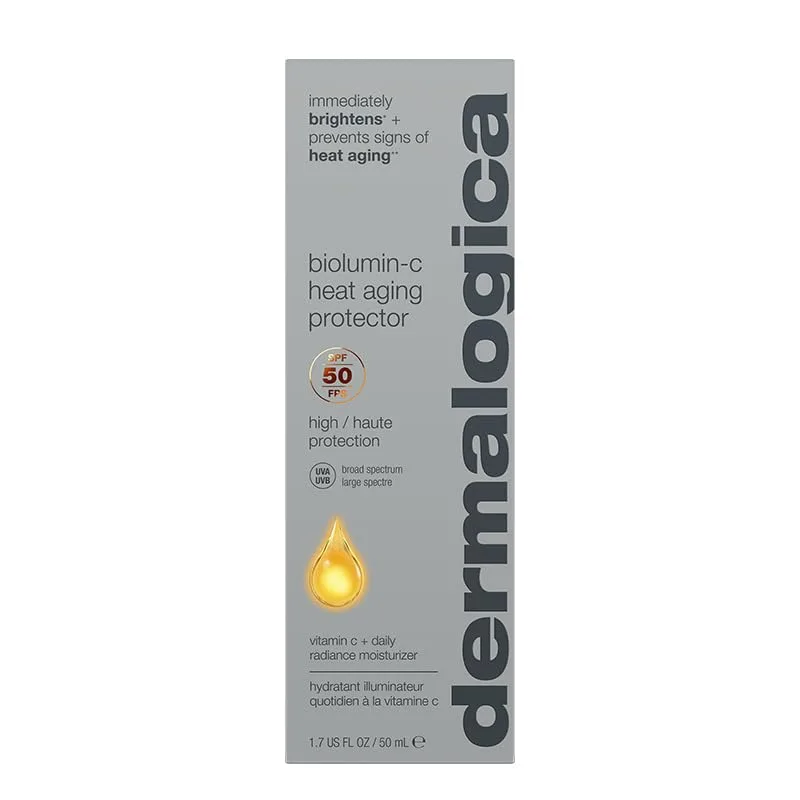Увлажняющий крем для лица Dermalogica Biolumin-C Heat Aging Protector SPF 50 для ежедневного использования с солнцезащитным фильтром - защита от признаков старения кожи, 1,7 жидких унций — фото 2