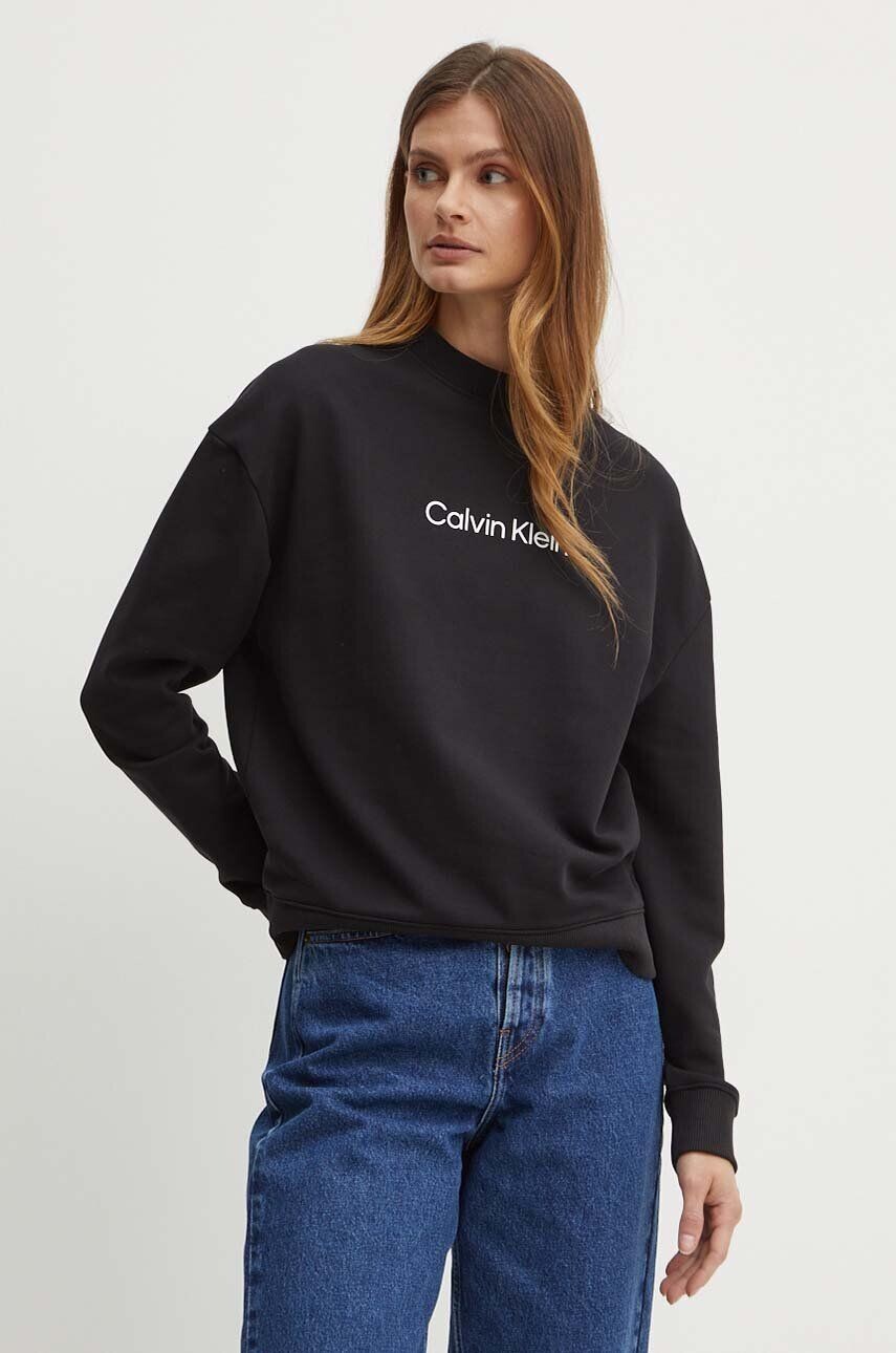 

Хлопковая толстовка Calvin Klein, черный