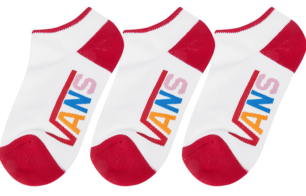 

Женские короткие носки Vans красные белые, 3 пары (красный белый)