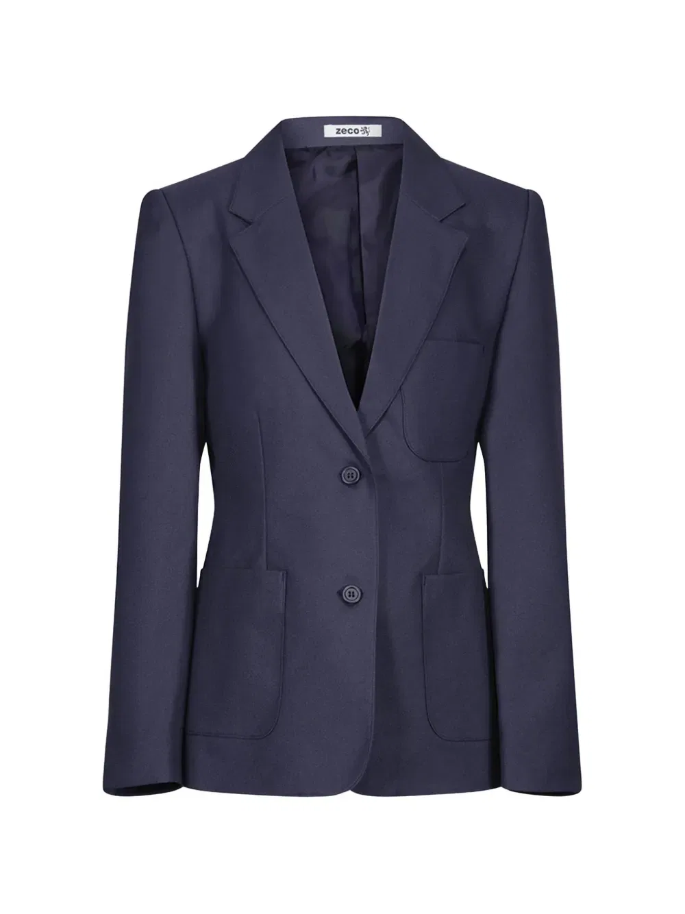 Однобортный блейзер с лацканами Zeco Schoolwear Kids, синий