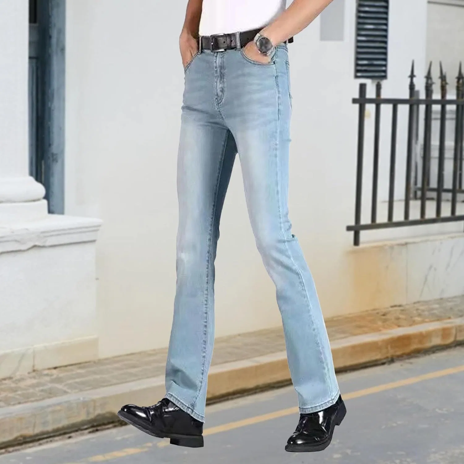 Джинсы клеш винтажные Light Blue — фото 2
