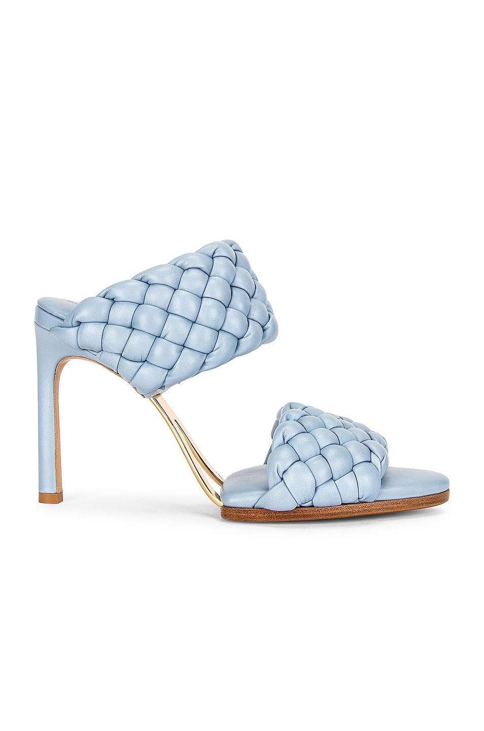Кожаные плетеные сандалии Lido Bottega Veneta, цвет Ice