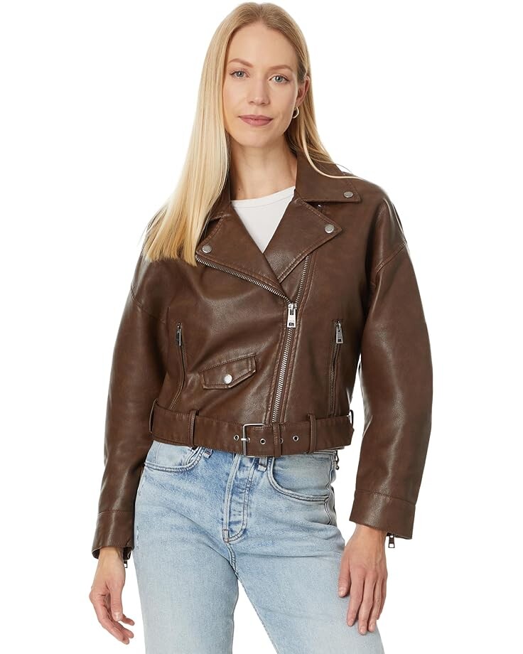 

Куртка Levi's Relaxed Crop Faux Leather Moto Jacket, цвет Saddle