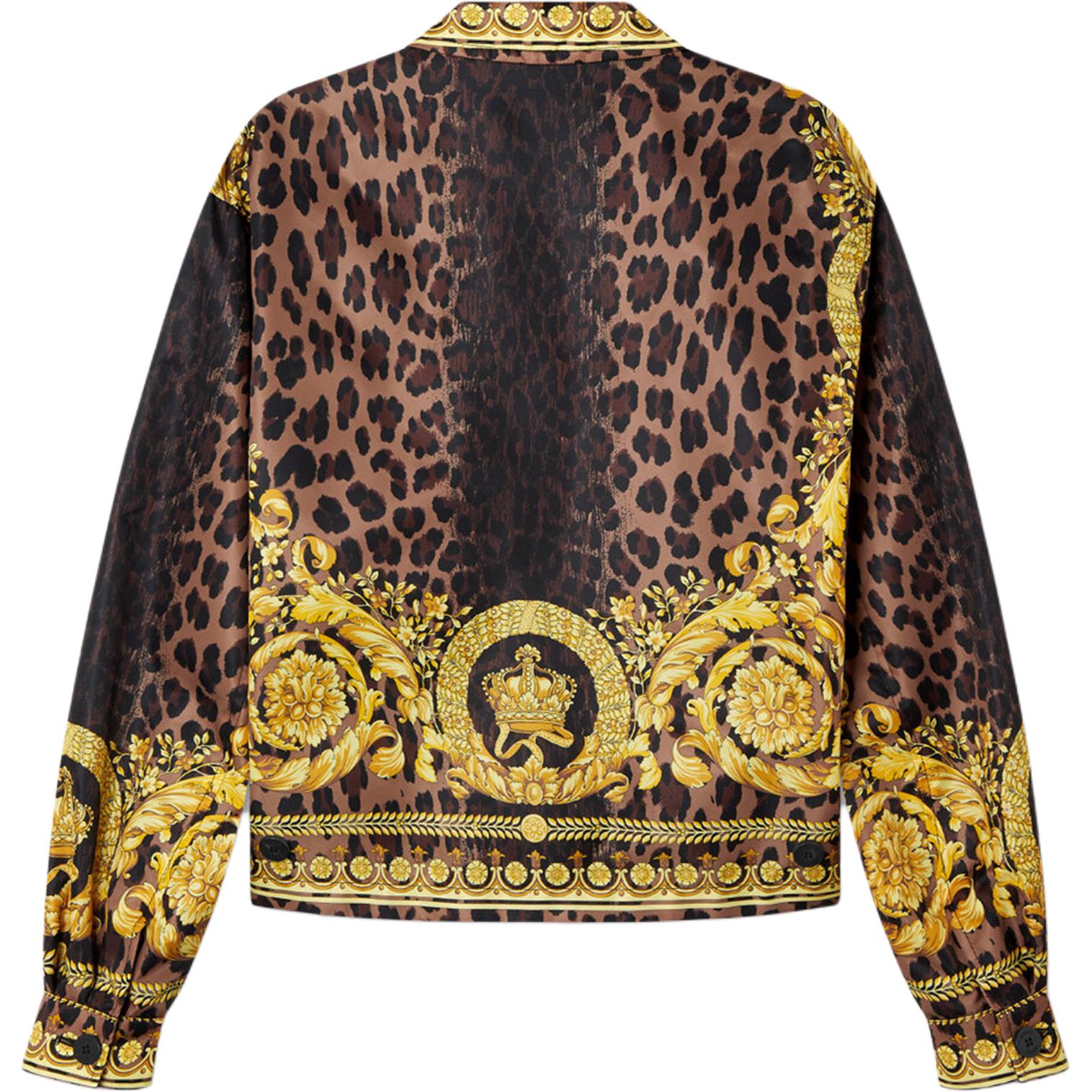 Куртка на молнии с принтом в стиле барокко Versace, золото — фото 4