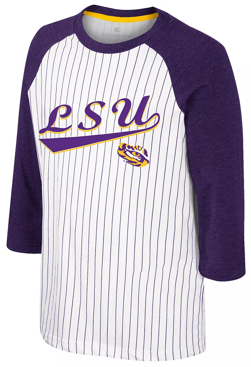 

Белая футболка реглан с длинными рукавами Colosseum Youth LSU Tigers