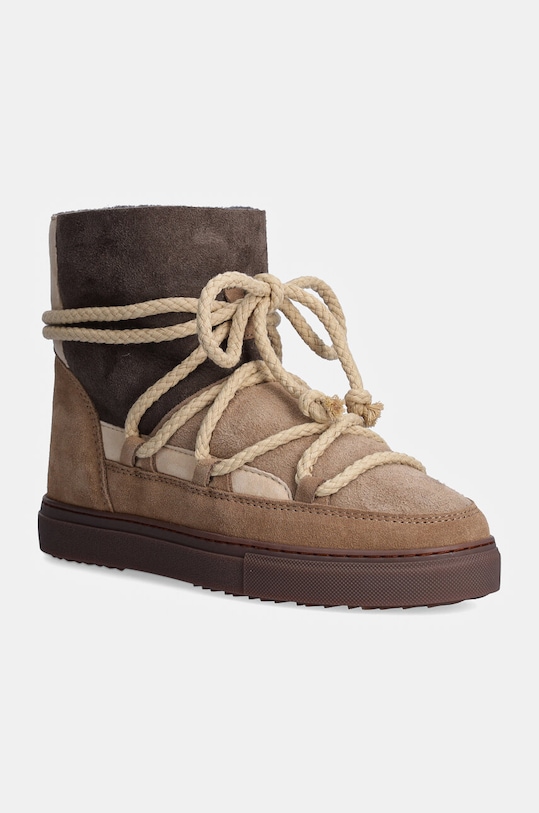 

Детские зимние ботинки Inuikii Patchwork из замши, бежевый