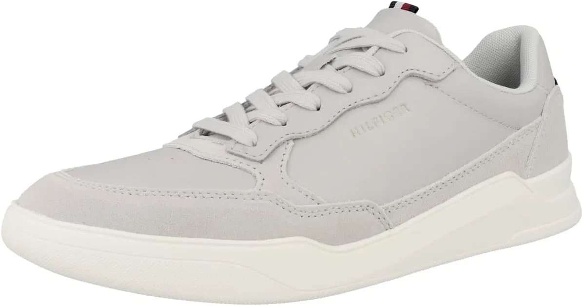 Мужские кожаные кроссовки Tommy Hilfiger Elevated Cupsole с высокой подошвой, Light Cast — фото 4