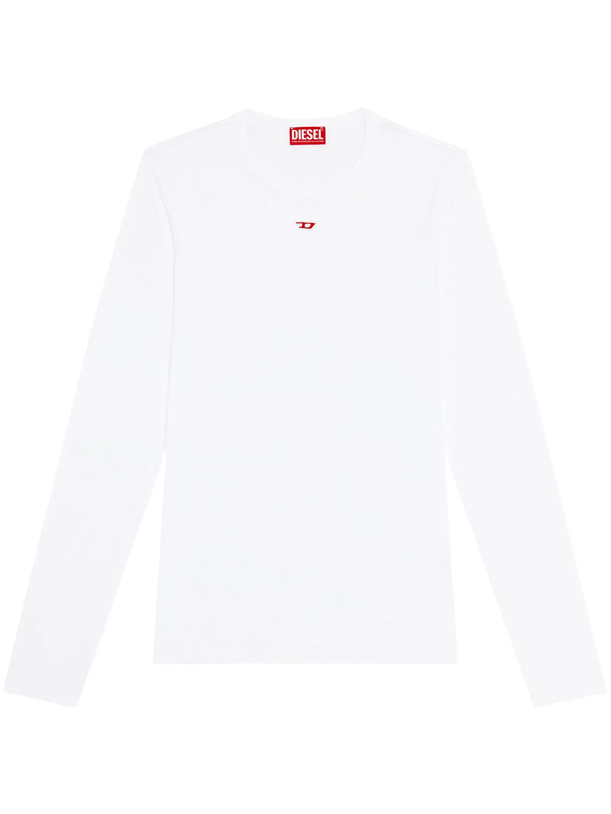 

Футболка D-Ribber в рубчик с длинными рукавами Diesel, белый