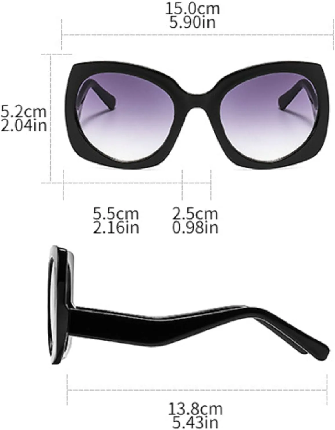 

Большие солнцезащитные очки «кошачий глаз» для женщин и мужчин, в стиле ретро 90-х, с градиентным переходом цвета, модные солнцезащитные очки для женщин mincl, Black