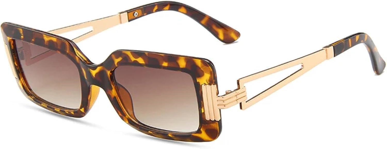 

Роскошные металлические полые солнцезащитные очки для женщин и мужчин в стиле ретро, ​​классические, конфетных цветов, летние, для путешествий, с защитой от УФ-излучения UV400 TKKTLLT, Leopard Tea