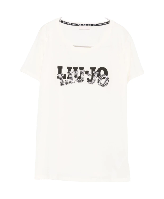 

Футболка с логотипом и отделкой из страз. Liu Jo, белый