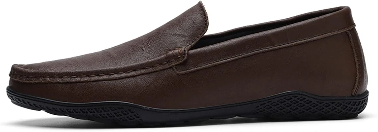 Туфли Men's shoes, comfortable leather shoes for men, casual shoes for men, minimalist all-match shoes, comfortable and breathable comfort cover for the foot, leather shoes for driving Generic, Brown — фото 3